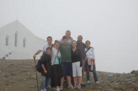 Jessie with her brother, Pete, parents and cousins at the top of Crough Patrick in Ireland.