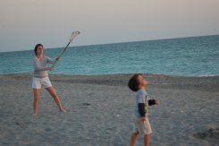 Jessie and Eli playing lacrosse