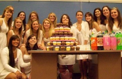 Jessie and sorority sisters at initiation