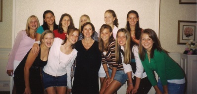 Jessie with her mom and classmates (Seton 2008)