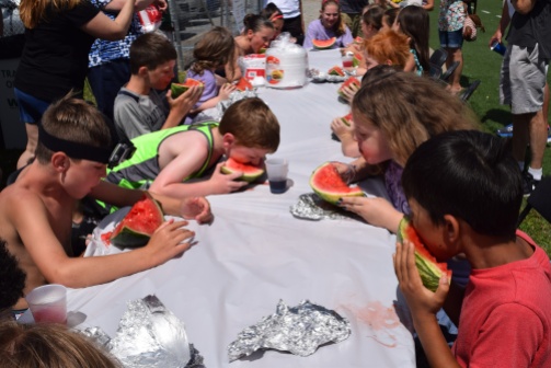 Digging into the watermelon at the 2016 Jessie Games